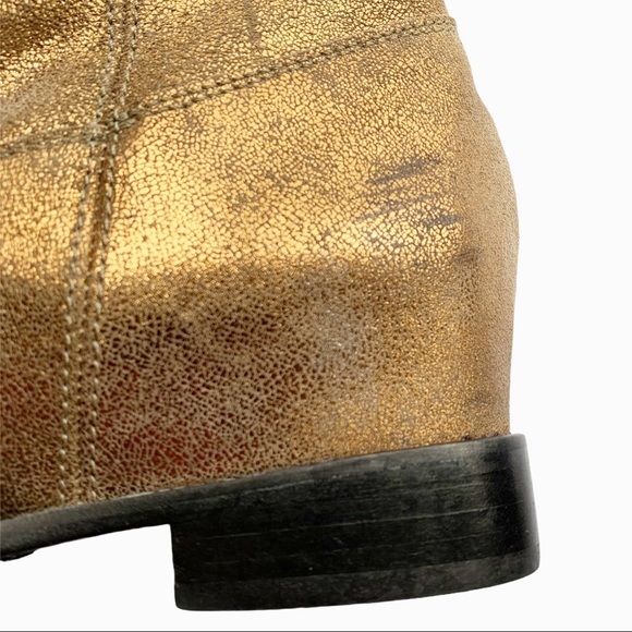 Schutz Metallic Gold Short Booties Size 6 - Picture 6 of 7